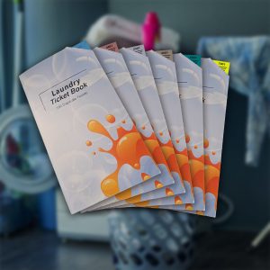 Laundry Ticket (Service Wash) Book: 500 Duplicate Tickets, All Colour, 1 Book