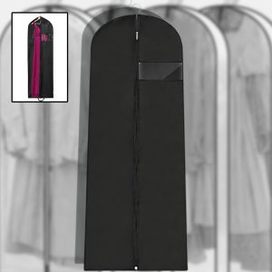 Zip Gown Garment Cover NON WOVEN Size 24’x 36’x 72′ White / Black, 1 piece